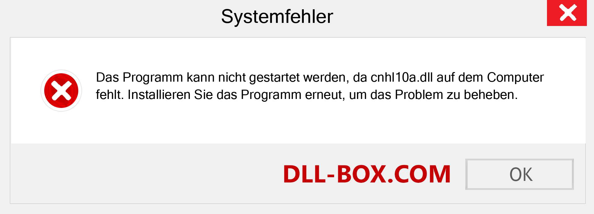 cnhl10a.dll-Datei fehlt?. Download für Windows 7, 8, 10 - Fix cnhl10a dll Missing Error unter Windows, Fotos, Bildern